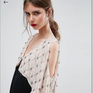 ASOS Embellished Cold Shoulder Cape